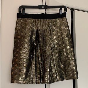 J Crew Metallic Gold Coin Skirt